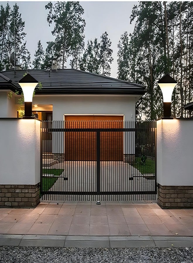 Twixle مصباح بوابة أسود لبوابة المنزل/مصباح بوابة/مصابيح بوابة خارجية مقاومة للماء/مصباح بوابة/مصابيح أعمدة بوابة خارجية للسلالم والحدود والأعمدة والحدائق (قاعدة لمبة E27) (فانتوم) (1، مع لمبة) - Image 5